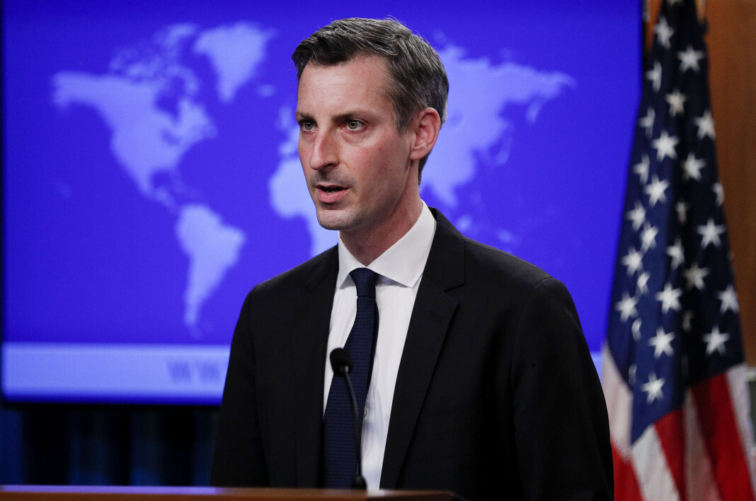 Talsmann for USAs utenriksdepartement, Ned Price, gjør det klart at drapet på Jamal Khashoggi er uakseptabelt. Talsmann for USAs utenriksdepartement, Ned Price, gjør det klart at drapet på Jamal Khashoggi er uakseptabelt.