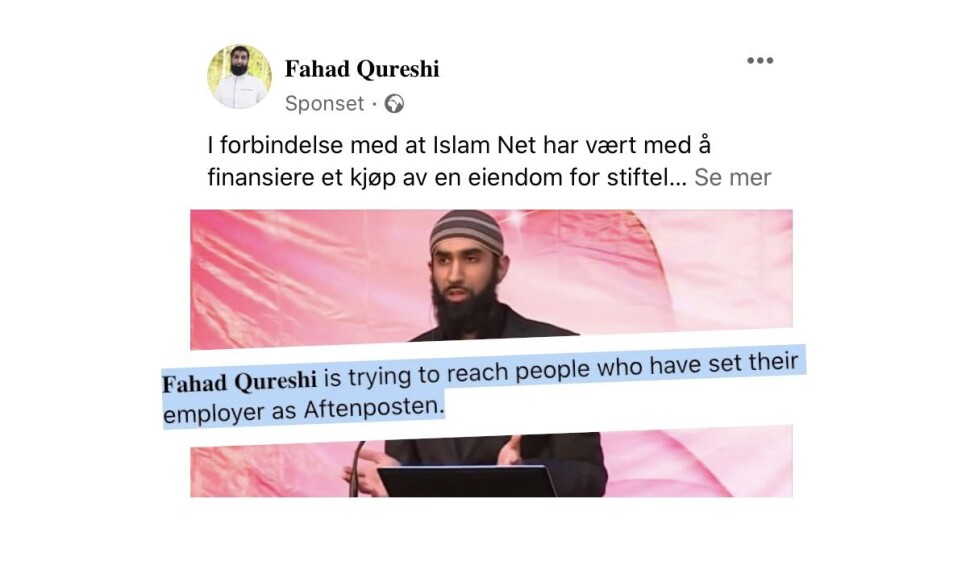 Islam Net-leder målretter Facebook-innlegg mot journalister: – Utilsiktet
