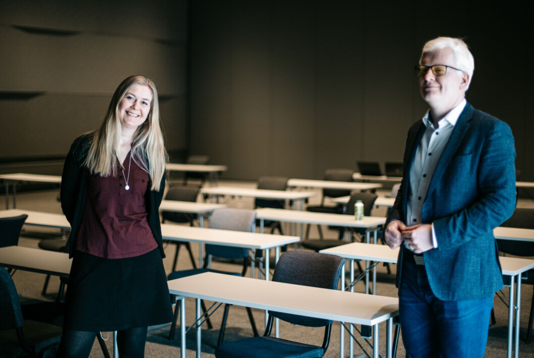 Leder Dag Idar Tryggestad og nestleder Hege Fagerheim i Norsk Journalistlag fotografert på årets landsmøte. Leder Dag Idar Tryggestad og nestleder Hege Fagerheim i Norsk Journalistlag fotografert på årets landsmøte.