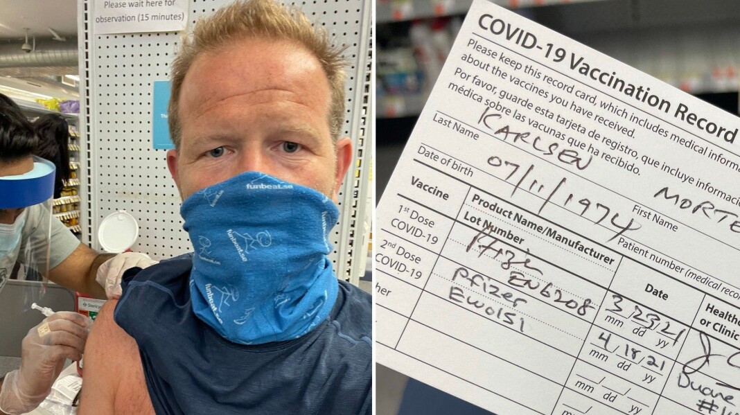 Mens mars og april i fjor var iskald her i New York, full av redsel, elendige nyheter, nærmest traumatisk - og hver eneste dag nesten føltes som den varte i en måned, har de siste ukene i år vært varme, positive og full av gode nyheter, skriver Morten Ø. Karlsen. Her mottar han sin andre Pfizer-sprøyte på søndag som var. Mens mars og april i fjor var iskald her i New York, full av redsel, elendige nyheter, nærmest traumatisk - og hver eneste dag nesten føltes som den varte i en måned, har de siste ukene i år vært varme, positive og full av gode nyheter, skriver Morten Ø. Karlsen. Her mottar han sin andre Pfizer-sprøyte på søndag som var.