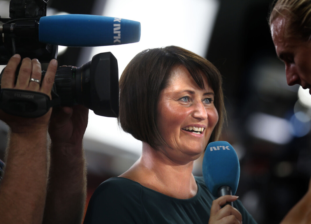 NRK-journalist Line Andersen møter arbeidsgiveren i retten til uka. Her i Beijing under VM i friidrett i 2015. NRK-journalist Line Andersen møter arbeidsgiveren i retten til uka. Her i Beijing under VM i friidrett i 2015.