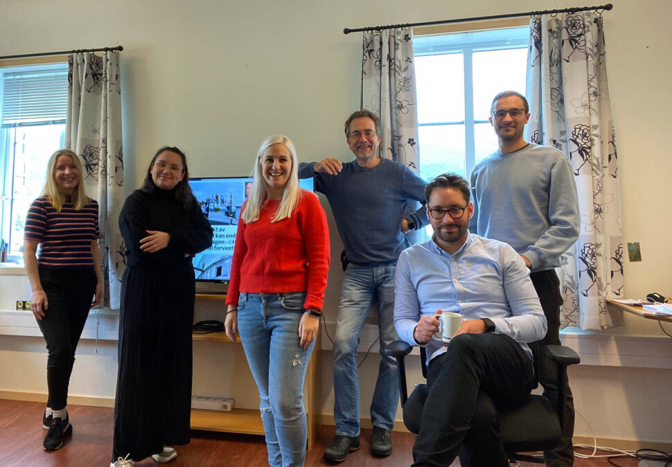 Kvinnheringen-redaksjonen: F.v: Elisabeth Berg Hass, Gina E. Albrethson, Mona Grønningen, Jonn Karl Sætre, Peder Sjo Slettebø og Håvard Røyrvik