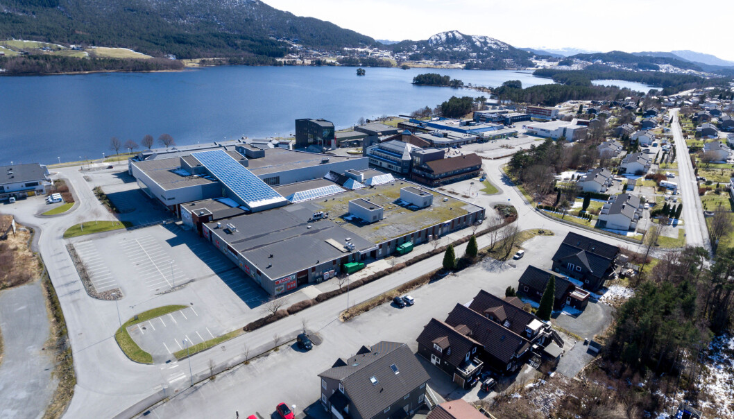 Dronebilde Husnes sentrum Dronebilde Husnes sentrum