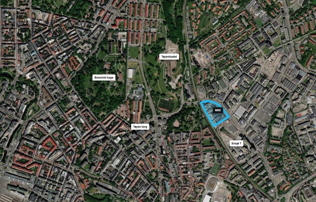 NRKs nye tomt ligger i krysningspunktet mellom Kampen, Tøyen og Ensjø. NRKs nye tomt ligger i krysningspunktet mellom Kampen, Tøyen og Ensjø.