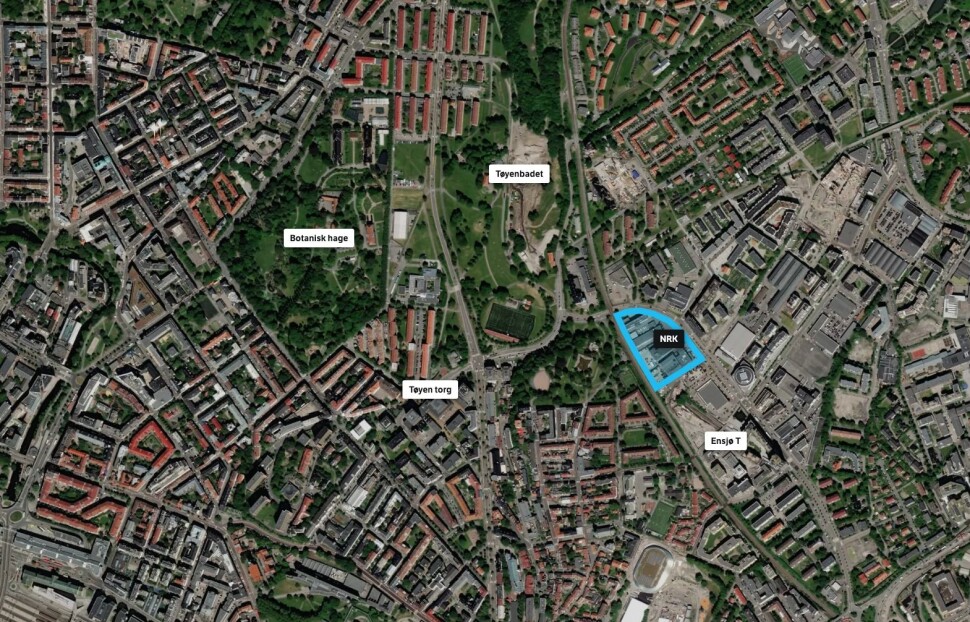 NRKs nye tomt ligger i krysningspunktet mellom Kampen, Tøyen og Ensjø. NRKs nye tomt ligger i krysningspunktet mellom Kampen, Tøyen og Ensjø.
