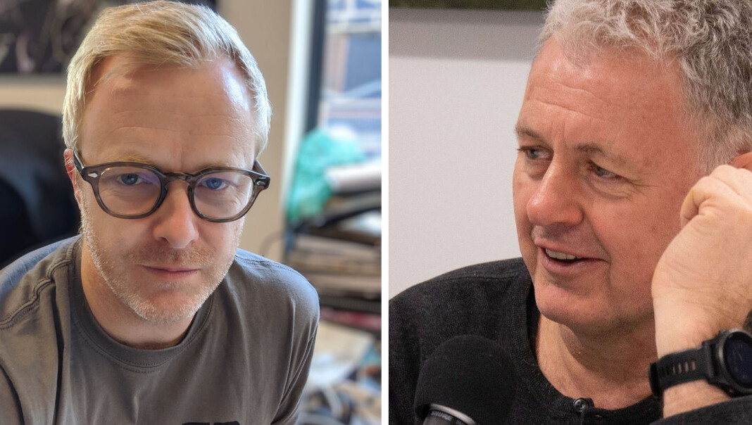 Forlagssjef Pål Nisja-Wilhelmsen sammen med sin første forfatter, Gunnar Stavrum. Forlagssjef Pål Nisja-Wilhelmsen sammen med sin første forfatter, Gunnar Stavrum.
