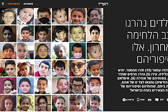 Drepte barn fyller forsiden til israelsk avis