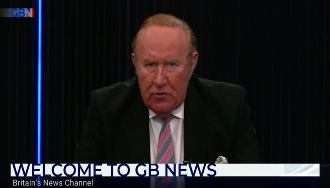 TV-veteranen Andrew Neil, tidligere politisk reporter i BBC, ønsker velkommen til GB News. TV-veteranen Andrew Neil, tidligere politisk reporter i BBC, ønsker velkommen til GB News.