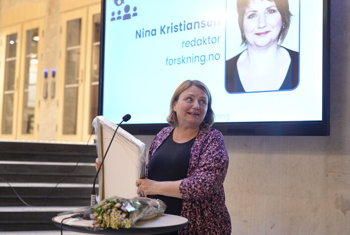 Nina Kristiansen, ansvarlig redaktør i forskning.no, vegrer seg ikke for å refse forskere for feighet, påpeker juryen. Nina Kristiansen, ansvarlig redaktør i forskning.no, vegrer seg ikke for å refse forskere for feighet, påpeker juryen.
