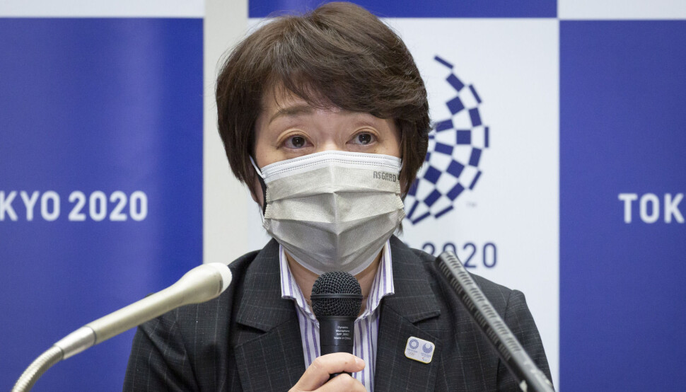OL-president Seiko Hashimoto på en pressekonferanse 11. juni. OL-president Seiko Hashimoto på en pressekonferanse 11. juni.
