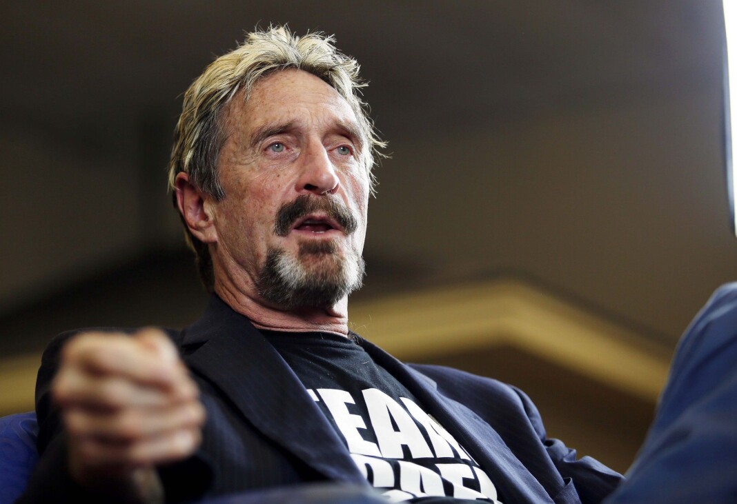 John McAfee døde i fengsel i Spania denne uka. Dette bildet er fra 2015. John McAfee døde i fengsel i Spania denne uka. Dette bildet er fra 2015.