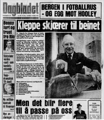 inansminister Per Kleppe skjærer til beinet for å illustrere statsbudsjettet høsten 1978. Alt for Dagbladet. Klikk! inansminister Per Kleppe skjærer til beinet for å illustrere statsbudsjettet høsten 1978. Alt for Dagbladet. Klikk!