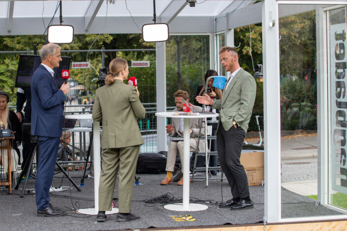 – Jeg mener at vi har bedre klimapolitikk, og at vi kommer raskere til null utslipp med vår politikk enn Bastholm gjør med sin, sier Støre under sendingen. – Jeg mener at vi har bedre klimapolitikk, og at vi kommer raskere til null utslipp med vår politikk enn Bastholm gjør med sin, sier Støre under sendingen.