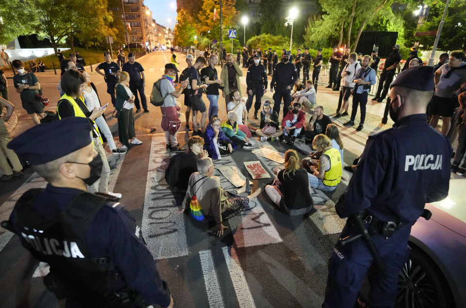 Det har vært flere demonstrasjoner mot den omstridte medieloven. Dette bildet er fra 12. august. Det har vært flere demonstrasjoner mot den omstridte medieloven. Dette bildet er fra 12. august.