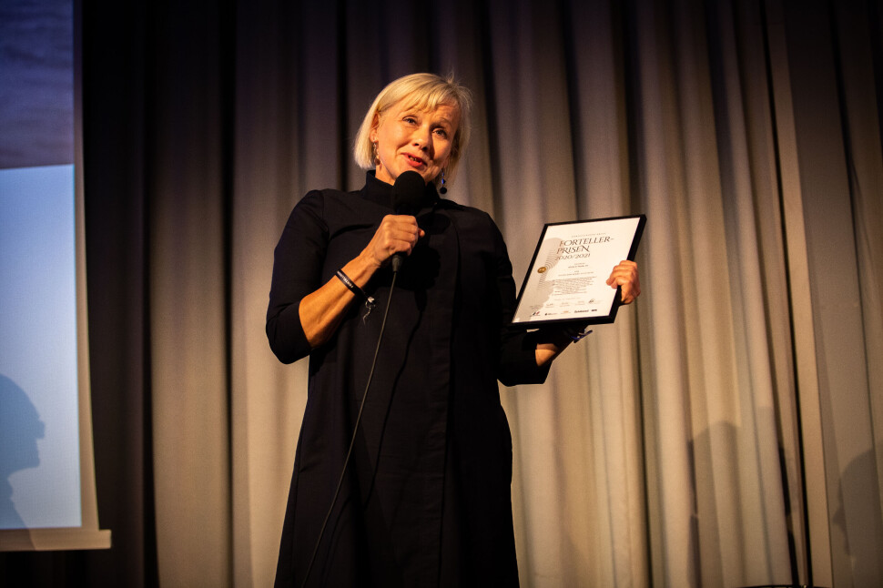 Kjersti Mjør er vinner av Fortellerprisen 2020/2021. Kjersti Mjør er vinner av Fortellerprisen 2020/2021.
