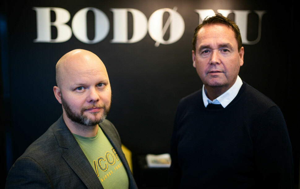 Ansvarlig redaktør Espen Bless Stenberg (t.v.) og direktør Ståle Pettersen i Bodø Nu.