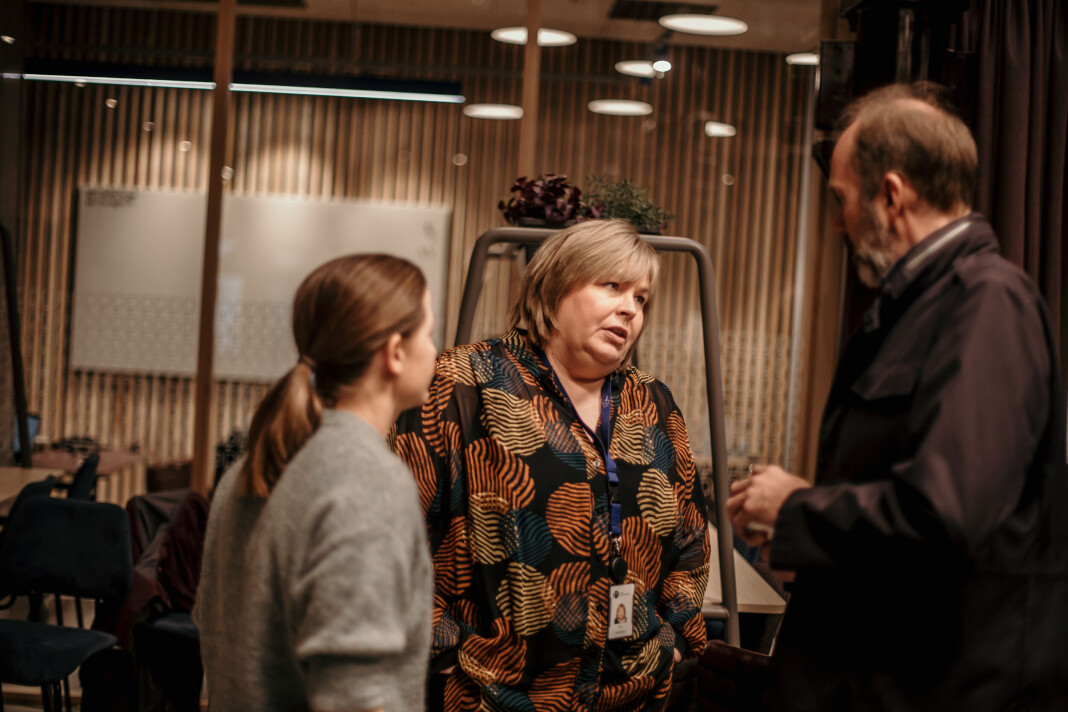 Elin Floberghagen gikk i diskusjon med Trond Giske etter PFU-behandling. Elin Floberghagen gikk i diskusjon med Trond Giske etter PFU-behandling.