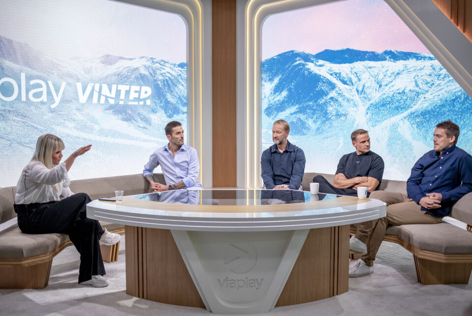 Julie Strømsvåg ( fra venstre), Magnus Moan, Kjetil Andre Aamodt, Niklas Dyrhaug og Andreas Stjernen under presentasjon av det nye vinterstudioet. Julie Strømsvåg ( fra venstre), Magnus Moan, Kjetil Andre Aamodt, Niklas Dyrhaug og Andreas Stjernen under presentasjon av det nye vinterstudioet.