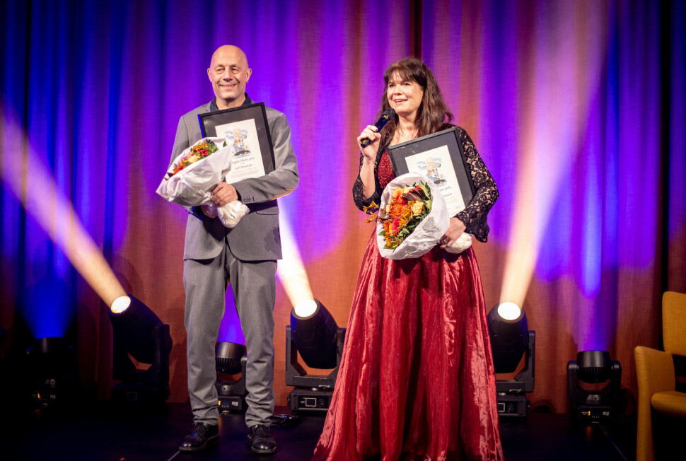 Ble overrasket med Trym-prisen: Leif Steinholt og Ingunn Saltbones.