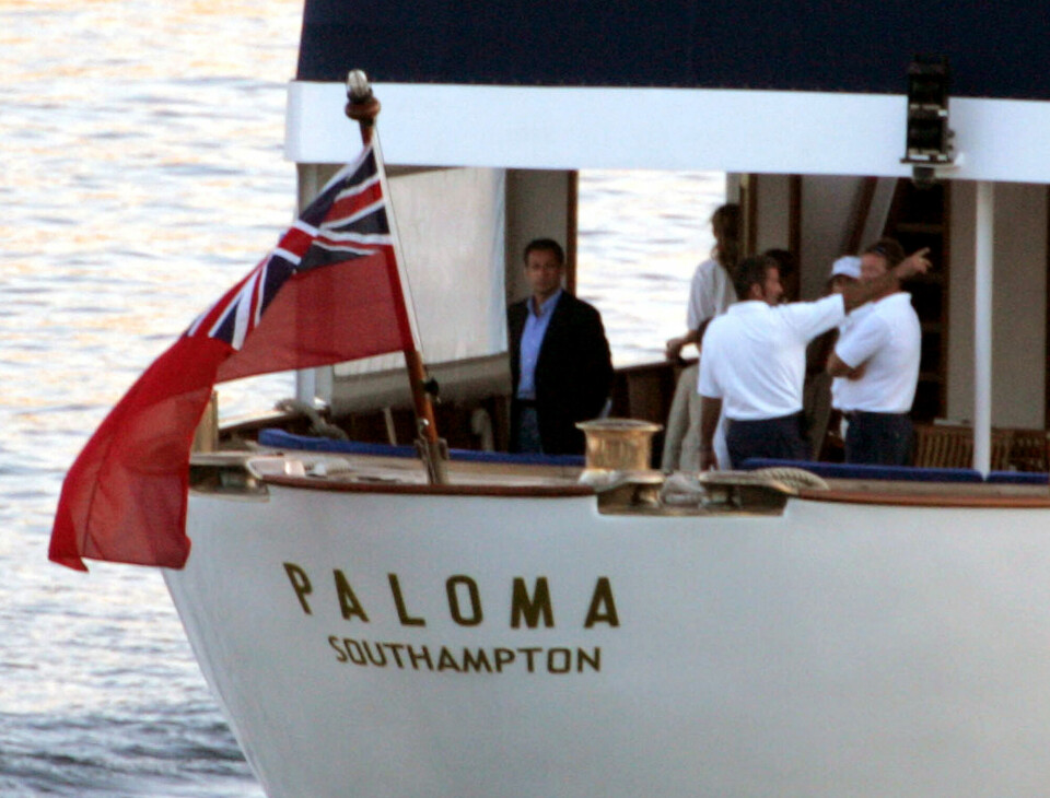 Nicolas Sarkozy fotografert om bord på Vincent Bollorés yacht i 2007.