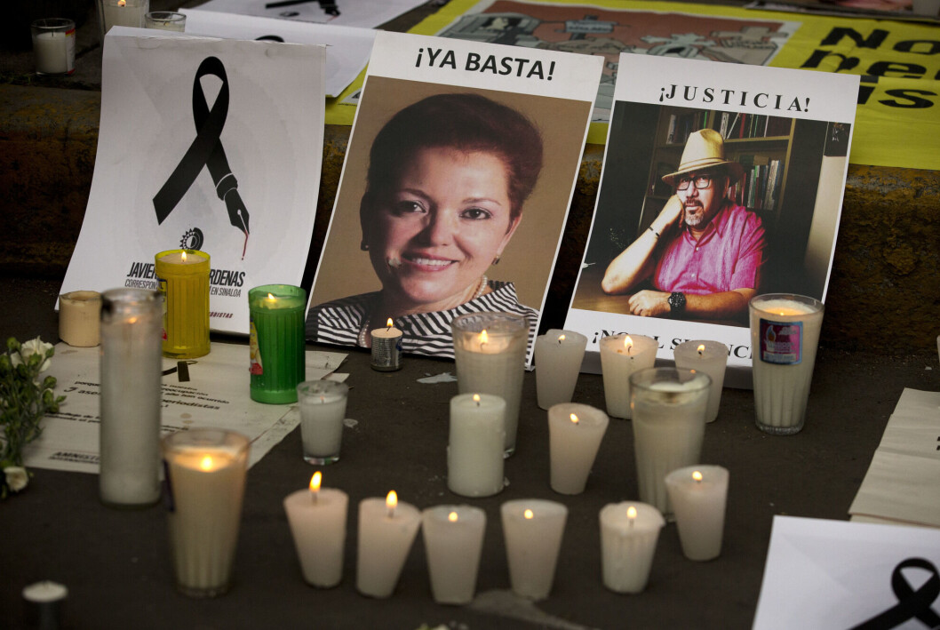 De to gravejournalistene Miroslava Breach og Javier Valdez ble drept i Mexico i 2017. De siste tre årene er 47 journalister drept i landet. De to gravejournalistene Miroslava Breach og Javier Valdez ble drept i Mexico i 2017. De siste tre årene er 47 journalister drept i landet.