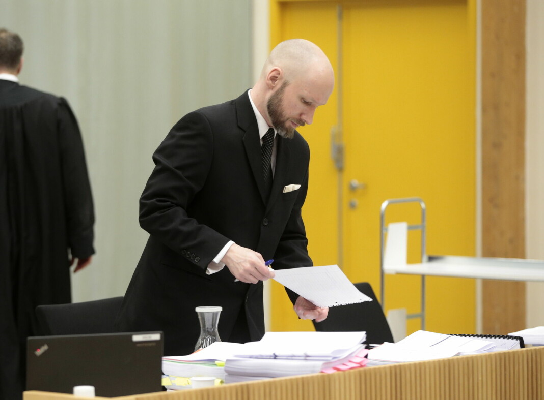 Tirsdag møter 22. juli-terroristen Anders Behring Breivik i rettssak i Skien fengsel. Her fra Breiviks ankesak mot staten i 2017.