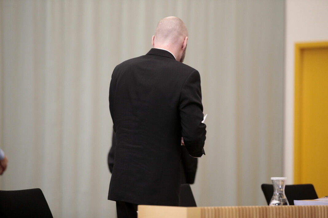 Anders Behring Breivik under en rettsrunde i Skien fengsel i 2017.