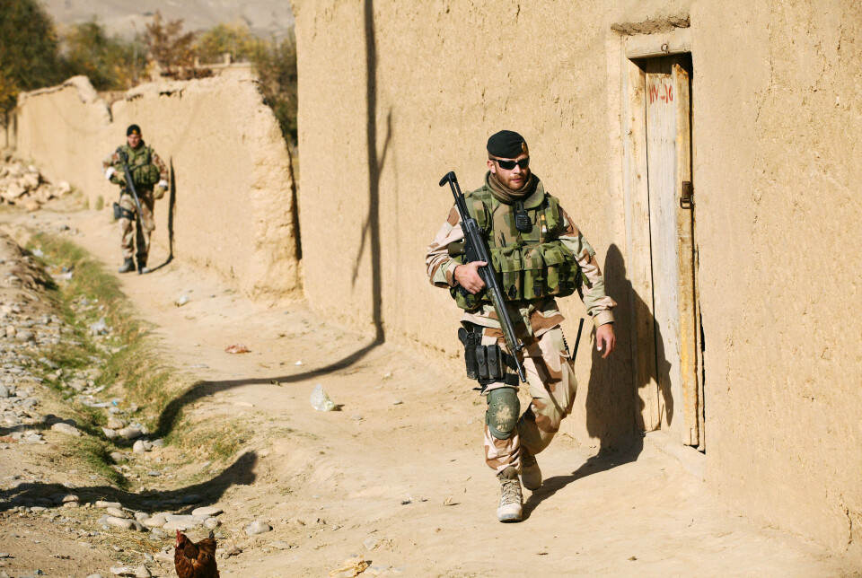 Norske soldater i ISAF-styrken på patrulje i Kabul i 2004. Norske soldater i ISAF-styrken på patrulje i Kabul i 2004.