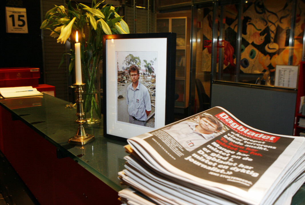 Dagbladet-journalisten Carsten Thomassen ble skutt under angrepet på Hotel Serena i Kabul 14. januar 2008.