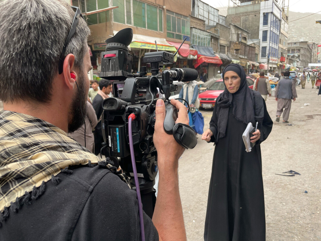 Clarissa Ward på jobb i Kabul i august 2021. Clarissa Ward på jobb i Kabul i august 2021.