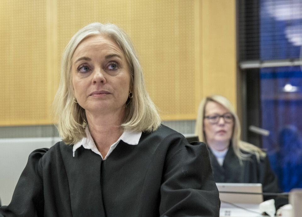 Aktor Trude Antonsen fotografert under rettssaken i Oslo tingrett i 2020.