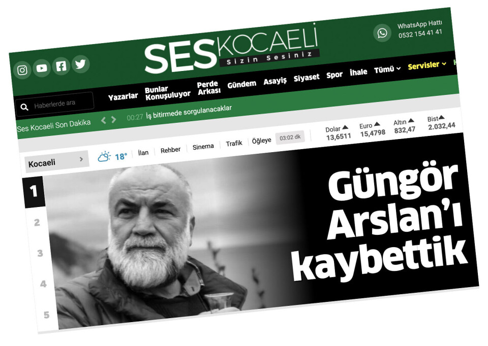 «Vi mistet Güngör Arslan» skriver Ses Kocaeli på forsiden.