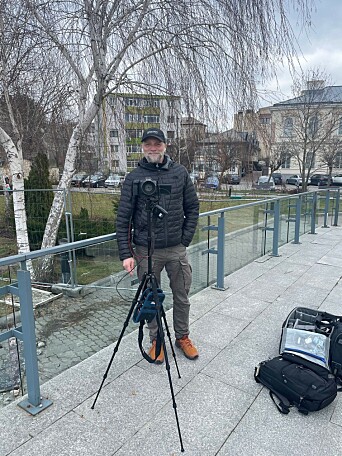 Fotograf Gisle Oddstad i Tulcea ved den rumensk-ukrainske grensen. Fotograf Gisle Oddstad i Tulcea ved den rumensk-ukrainske grensen.