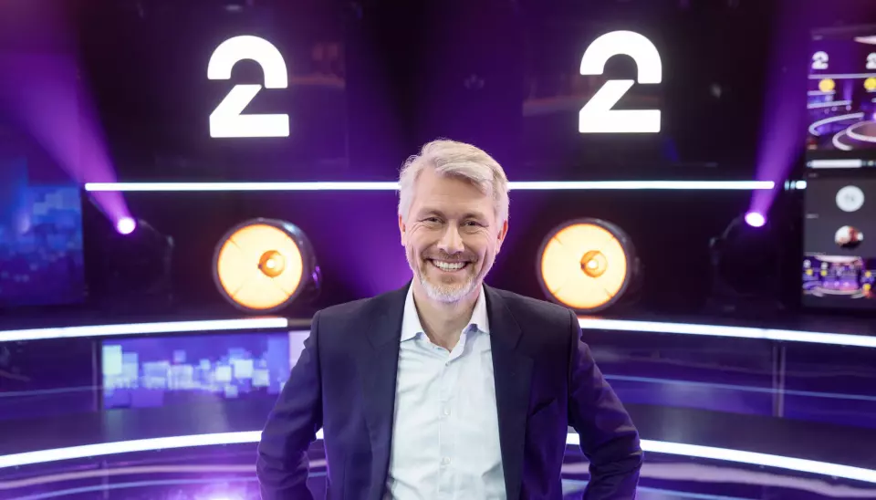 TV 2-sjef Olav T. Sandnes da TV 2 fornyet logoen. Nå bytter hovedkanalen navn. Foto: Eivind Senneset / NTB