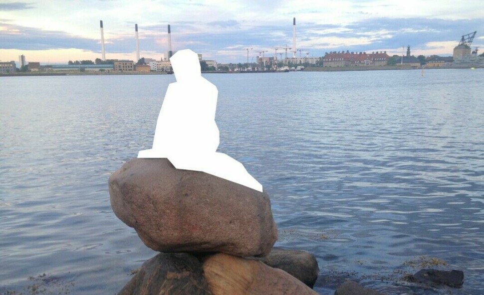 Denne sladdede bildeversjonen av Den lille havfruen i København brukes av Wikipedia.
