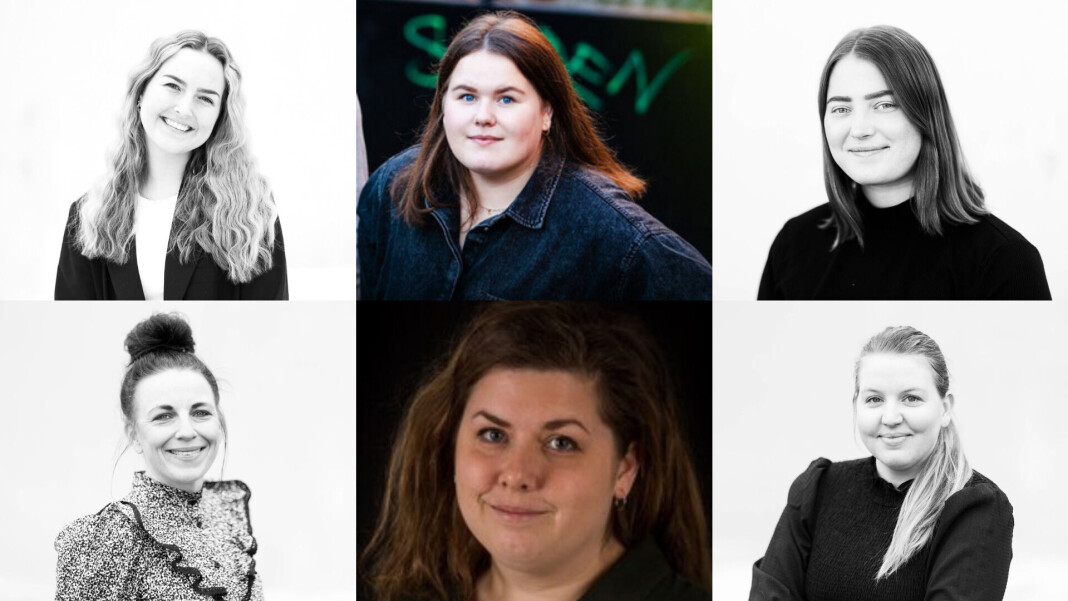 Thea Agnethe Eriksen (øverst til venstre), Pia Vinningland, Sara Høines, Caroline Bjerkland (nederst til venstre), Karoline Elgesem og Siri Sønstelie. Thea Agnethe Eriksen (øverst til venstre), Pia Vinningland, Sara Høines, Caroline Bjerkland (nederst til venstre), Karoline Elgesem og Siri Sønstelie.