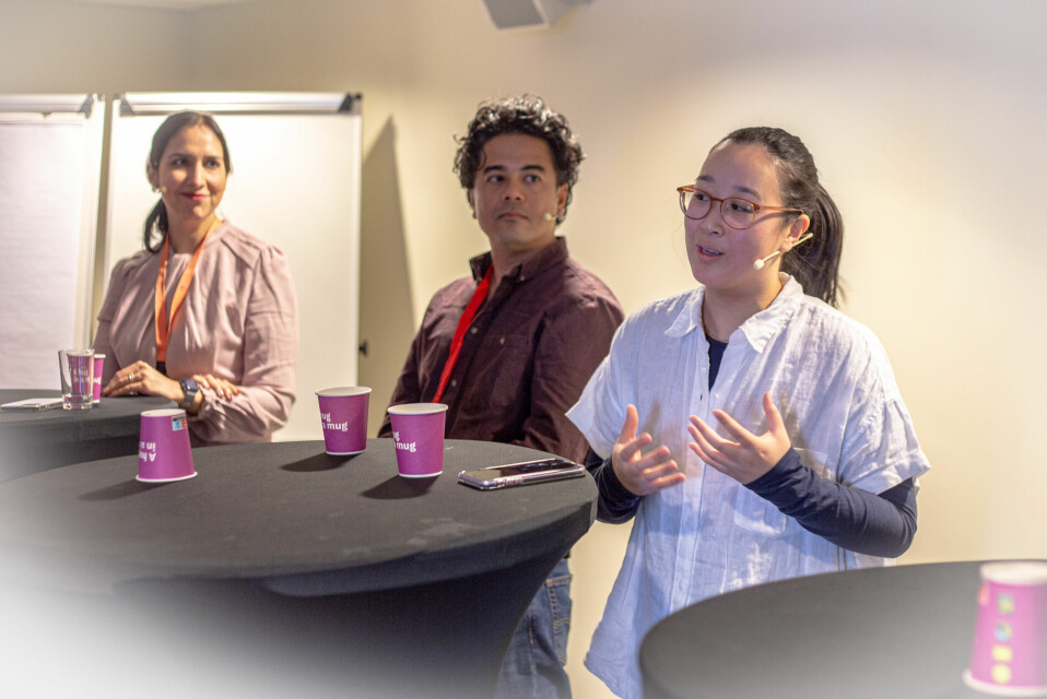 Shazia Majid, Yohan Shanmugaratnam og Xueqi Pang forteller om egne erfaringer som flerkulturelle journalister under Skup 2022.