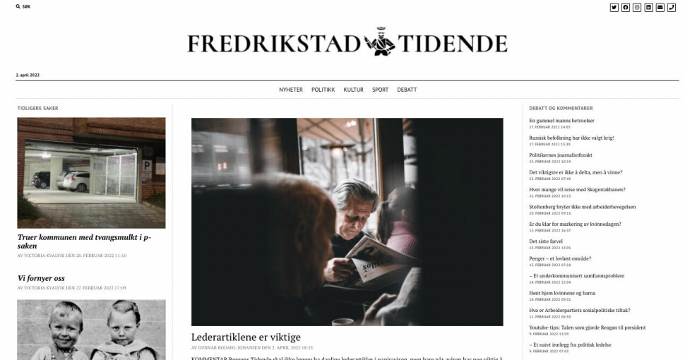 Nettsiden til den digitale nettavisen Fredrikstad Tidende vil snart tas ned, ifølge daglig leder.