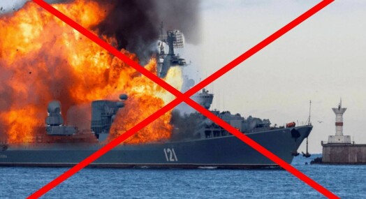 Bilde av brennende krigsskip er falskt