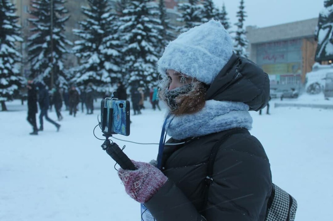 Darya Poryadina på jobb for Sota, da hun fortsatt bodde i Russland. Darya Poryadina på jobb for Sota, da hun fortsatt bodde i Russland.