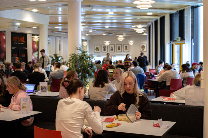 Journalisten spør studentene i kantinen på UiT om hva de tenker om at universitetet ikke har en studentavis. Journalisten spør studentene i kantinen på UiT om hva de tenker om at universitetet ikke har en studentavis.