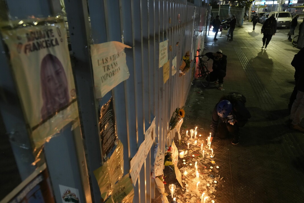 Minneplassen for den drepte journalisten Francisca Sandoval i Santiago, Chile 12. mai.