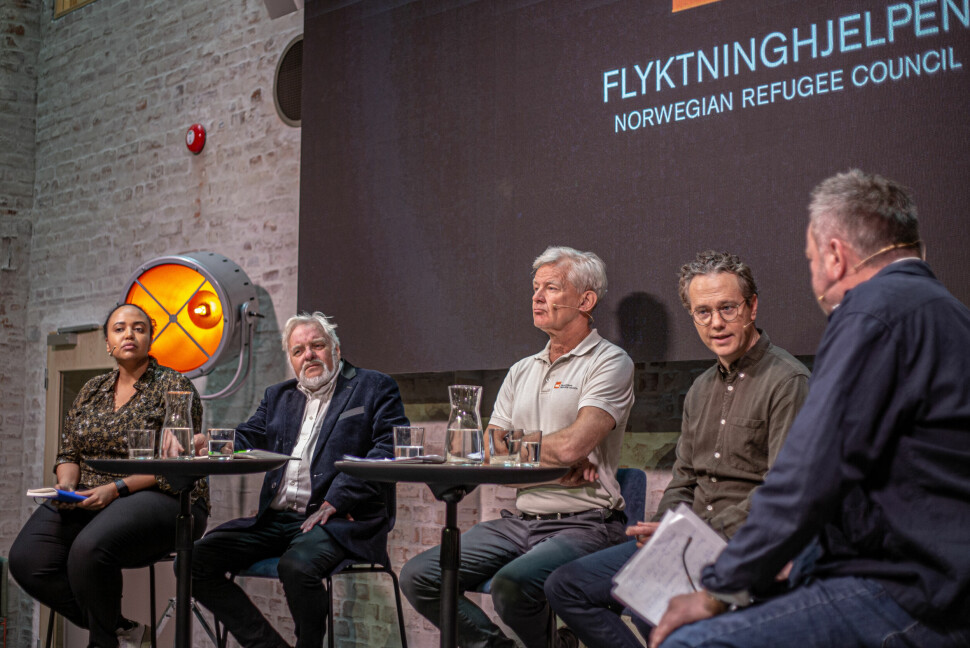 Fra venstre: Rahwa Tilahun Yohaness, Tomm Kristiansen, Jan Egeland, Nilas Johnsen og Fredrik Græsvik.