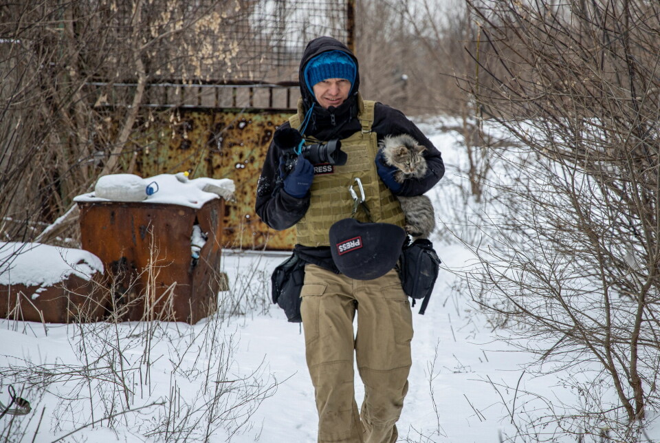 Maks Levin fotografert i Donetsk-regionen i januar i år.