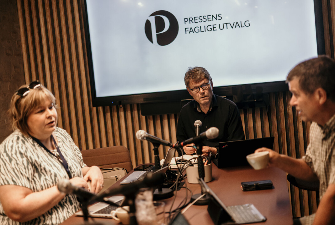 Elin Floberghagen, Stein Bjøntegård og Gunnar Kagge i dagens PFU-møte. Elin Floberghagen, Stein Bjøntegård og Gunnar Kagge i dagens PFU-møte.