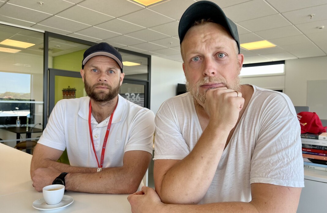 Thomas Frigård (t.v.) fra Kommunal Rapport og Torgeir Pedersen Krokfjord fra Dagbladet har gått sammen om graveprosjektet om hackerangrepet mot Hurtigruten. Thomas Frigård (t.v.) fra Kommunal Rapport og Torgeir Pedersen Krokfjord fra Dagbladet har gått sammen om graveprosjektet om hackerangrepet mot Hurtigruten.