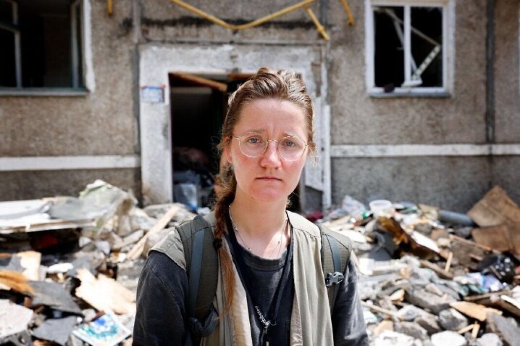 Gina Grieg Riisnæs på jobb i Mykolaiv, sør i Ukraina, mandag 4. juli. Gina Grieg Riisnæs på jobb i Mykolaiv, sør i Ukraina, mandag 4. juli.