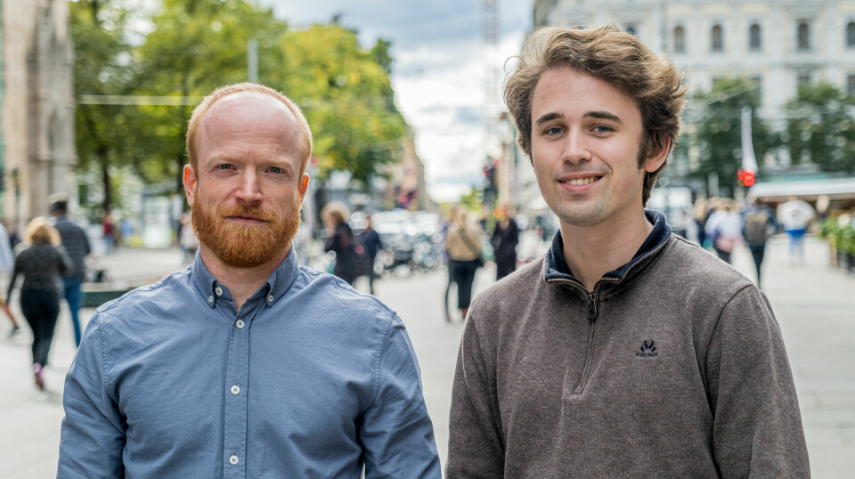 Eirik Omvik (f.v) og Sebastian Brauer Hagel er nye journalister i Watch Media-satsingen MedWatch