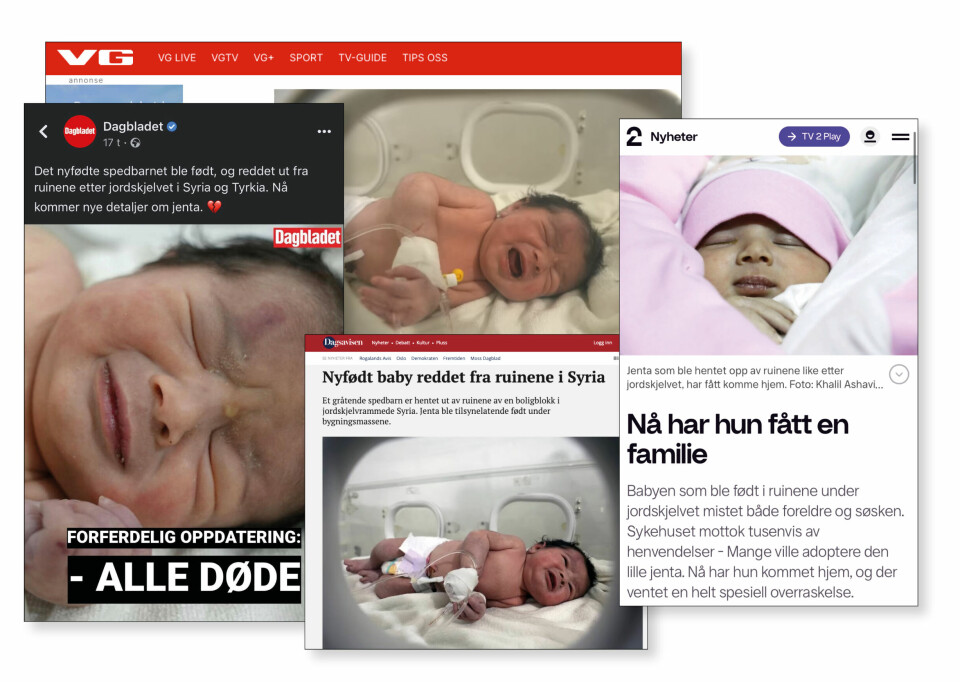 Problematisk at norske medier publiserer bilder av babyen, mener foto- og nyhetsjournalist i Forsvarets forum, Kjersti Binh Hegna.