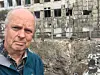 Morten Jentoft i Kharkiv etter et rakkettangrep.